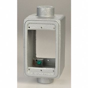 APPLETON ELECTRIC Weatherproof Box 2Inlet 3/4 in Hub Iron, 10L127