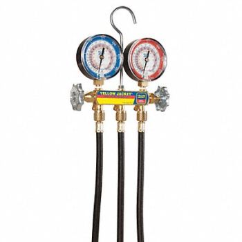 YELLOW JACKET Mechanical Manifold Gauge Set 2-Valve, 10M827