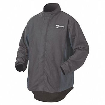 MILLER ELECTRIC Welding Jacket L 30 Black/Navy, 10N009