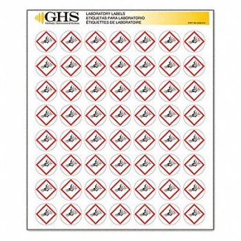 GHS SAFETY Label Exploding Bomb Gloss Paper PK1120, 10X340