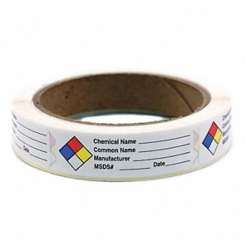 ROLL PRODUCTS HMIG Label 3/4 H x 2-1/2 W PK250, 10Y373