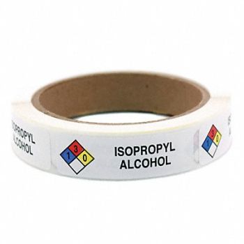 ROLL PRODUCTS HMIG Label 3/4 x 2-1/2 Isopropyl PK250, 10Y374