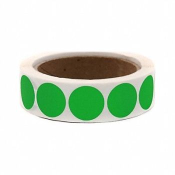 ROLL PRODUCTS 1/2 Color Code Circles GR 100roll, 10Y487