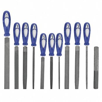 WESTWARD Hand File Set Bastard/Smooth 11 Pc, 10Z754