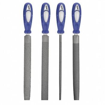 WESTWARD Hand File Set Bastard/Smooth 8 In L 4 Pc, 10Z759