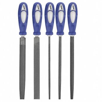 WESTWARD Hand File Set Bastard/Smooth 6 In L 5 Pc, 10Z761