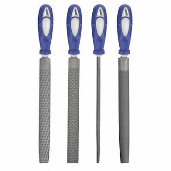 WESTWARD Hand File Set Bastard/Smooth 6 In L 4 Pc, 10Z763