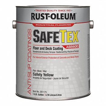 RUST-OLEUM H7191 Floor/Deck Coating Safety Yellow 1 gal, 10Z898