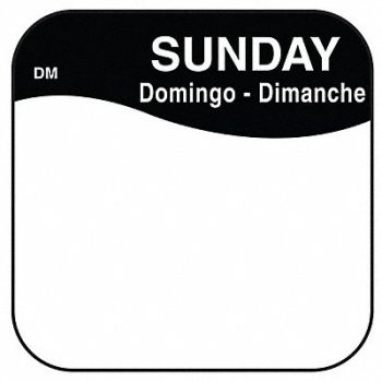 DAYMARK Food Safety Label Black/White 3/4 in H, 800MY2
