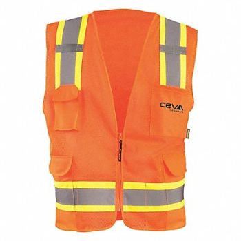 OCCUNOMIX HiVis Orange Surveyor Vest Ceva Logo 3XL, 115M80