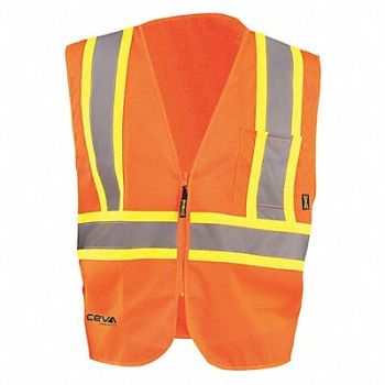OCCUNOMIX Hi-Vis Orange Vest 2-Tone Ceva Logo 5XL, 115M96