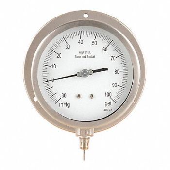 GRAINGER APPROVED K4533 Pressure Gauge Process 4-1/2 In, 11A524