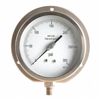 GRAINGER APPROVED K4533 Pressure Gauge Process 4-1/2 In, 11A531