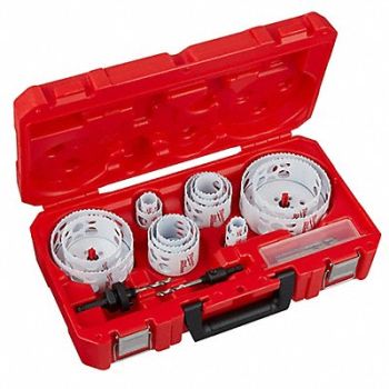 MILWAUKEE Hole Saw Kit Saw Range 3/4 to 4-1/2, 11C837