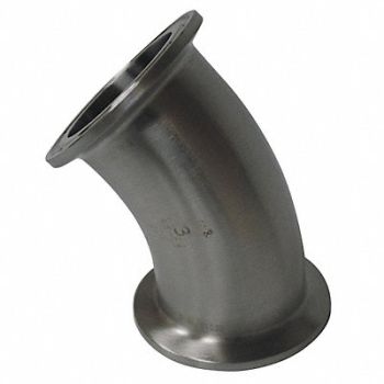 GRAINGER APPROVED Elbow 45 Deg T316L SS Clamp, 11D035