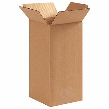 GRAINGER APPROVED Shipping Box 4x4x8 in, 11K581