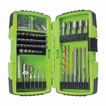 GREENLEE Drill Bit Set 68 Pcs. 1/4 5/16 3/8, 11L585
