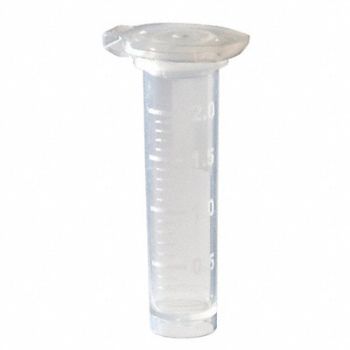 LAB SAFETY SUPPLY Microcent Tube 2mL Non-Sterile PP PK1000, 11L820