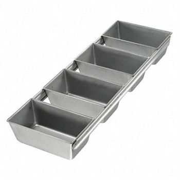 CHICAGO METALLIC Bread Pan 4-Strap 5-5/8x3-1/8, 11M718