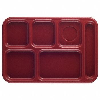 CAMBRO Tray w/ Compartments 10x14 Cranberry, 11N698