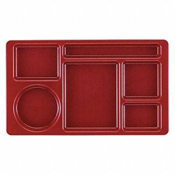 CAMBRO Tray w/ Compartments 8-3/4x15 Cranberry, 11N702
