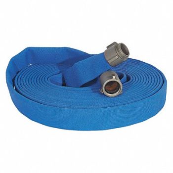 JAFLINE Fire Hose 100 ft Blue Polyester, 11N824