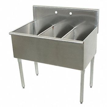 ADVANCE TABCO Scullery Sink Rect 48inx21inx14in, 11U348