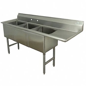 ADVANCE TABCO Scullery Sink Square 18inx18inx14in, 11U378