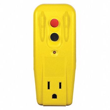 POWER FIRST Plug-In GFCI w/o Cord 15A Yel 125V, 11X429