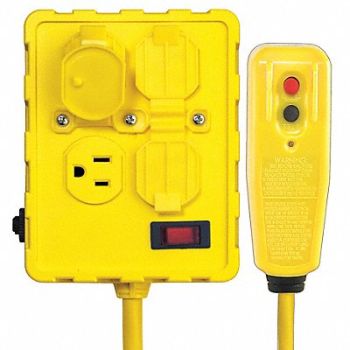 POWER FIRST Plug-In GFCI w/Cord 6ft 15A Yel 125V, 11X430