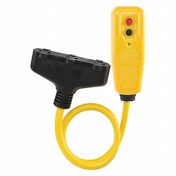 POWER FIRST Plug-In GFCI w/Cord 2ft 15A Yel 125V, 11X431