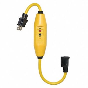 POWER FIRST Line Cord GFCI 1.5ft 15A Yel 125V, 11X432