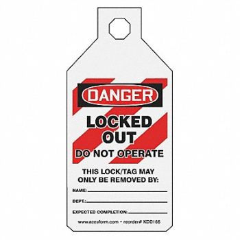 ACCUFORM Circuit Breaker Tag Do Not Operate PK25, 771Y37