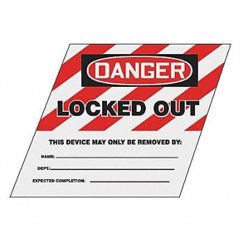 ACCUFORM Ball Valve Lockout Label 1.5inx1.5in PP, 11Y781