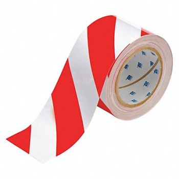 BRADY G5687 Floor Tape Red/White 3 inx100 ft Roll, 11Z105