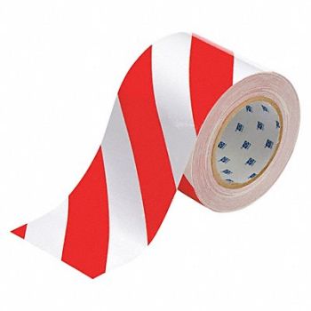 BRADY G5688 Floor Tape Red/White 4 inx100 ft Roll, 11Z115