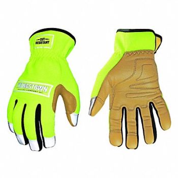 YOUNGSTOWN GLOVE CO. Glove Cut resistant lime Hybrid 2XL PR, 383CC6