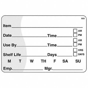 DAYMARK Food Safety Label White 2 in H 500pk, 800MW7