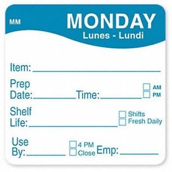 DAYMARK Food Safety Label Red/White 2 in H, 800MW8
