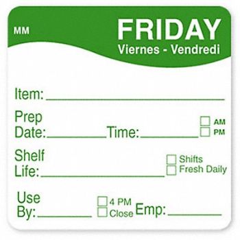 DAYMARK Food Safety Label Blue/White 2 in H, 800MX2