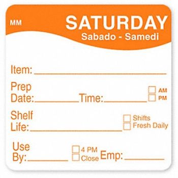 DAYMARK Food Safety Label Yellow/White 2 in H, 800MX3