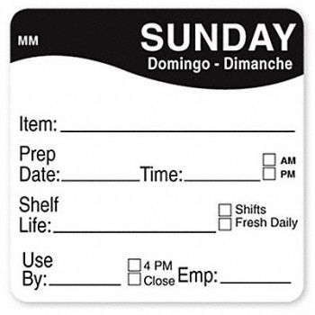 DAYMARK Food Safety Label Brown/White 2 in H, 800MX4
