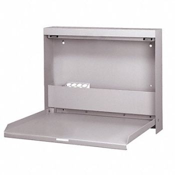 WALL-RITE Wall Mounted Desk 20x16-3/8x3-3/8In Gray, 3KLN3