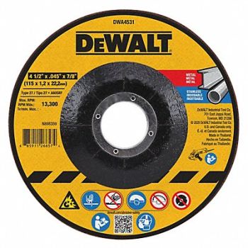 DEWALT Metal Cut-Off Wheel 4.5 x.045 x7/8 T27, 120W84