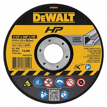DEWALT Alum Cut-Off Wheel 4.5 x.045 x7/8, 120W88