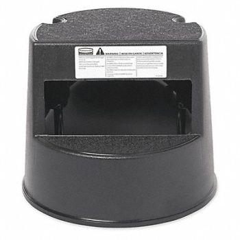 RUBBERMAID COMMERCIAL PRODUCTS Step Stool 350 lb Capacity Plastic Blk, 124U45