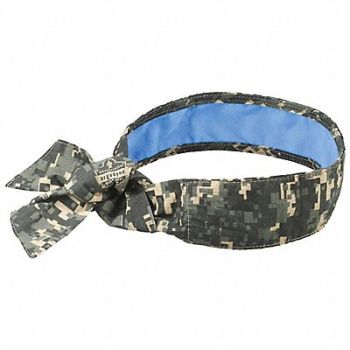 CHILL-ITS BY ERGODYNE Cooling Tie Bandana Universal Camo, 48Z863
