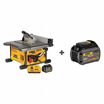 DEWALT Cordless Table Saw 60V 5/8 Arbor Sz, 129A29