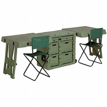 PELICAN Field Desk Dbl 30.7Lx21Wx28.5D OD Green, 12A008