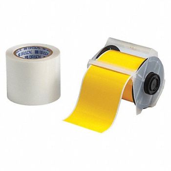 BRADY Floor Tape Yellow 4 inx100 ft Roll, 12A020